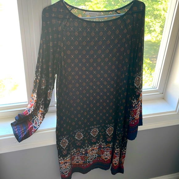 Boho Black/Multicolor Dress - Picture 1 of 4